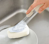 洗剤が出るキッチンお掃除スポンジ＆ブラシ