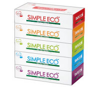 シンプルエコBOXティッシュ100Ｗ 5個組