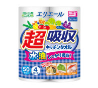 エリエール超吸収キッチンタオル4ロール（50カット）　