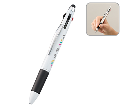 タッチペン付3色+1色スリムペン（再生ABS）フルカラー印刷専用