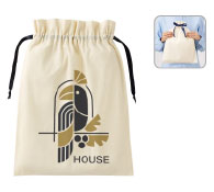 コットンカラーリボン巾着（L）